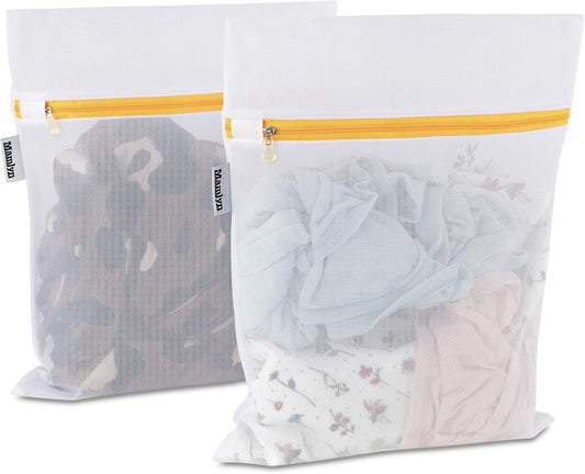 Mesh Laundry Bag for Delicates, Wash Bag for Underwear and Lingerie, Makeup Organizer Bag (2 Small)