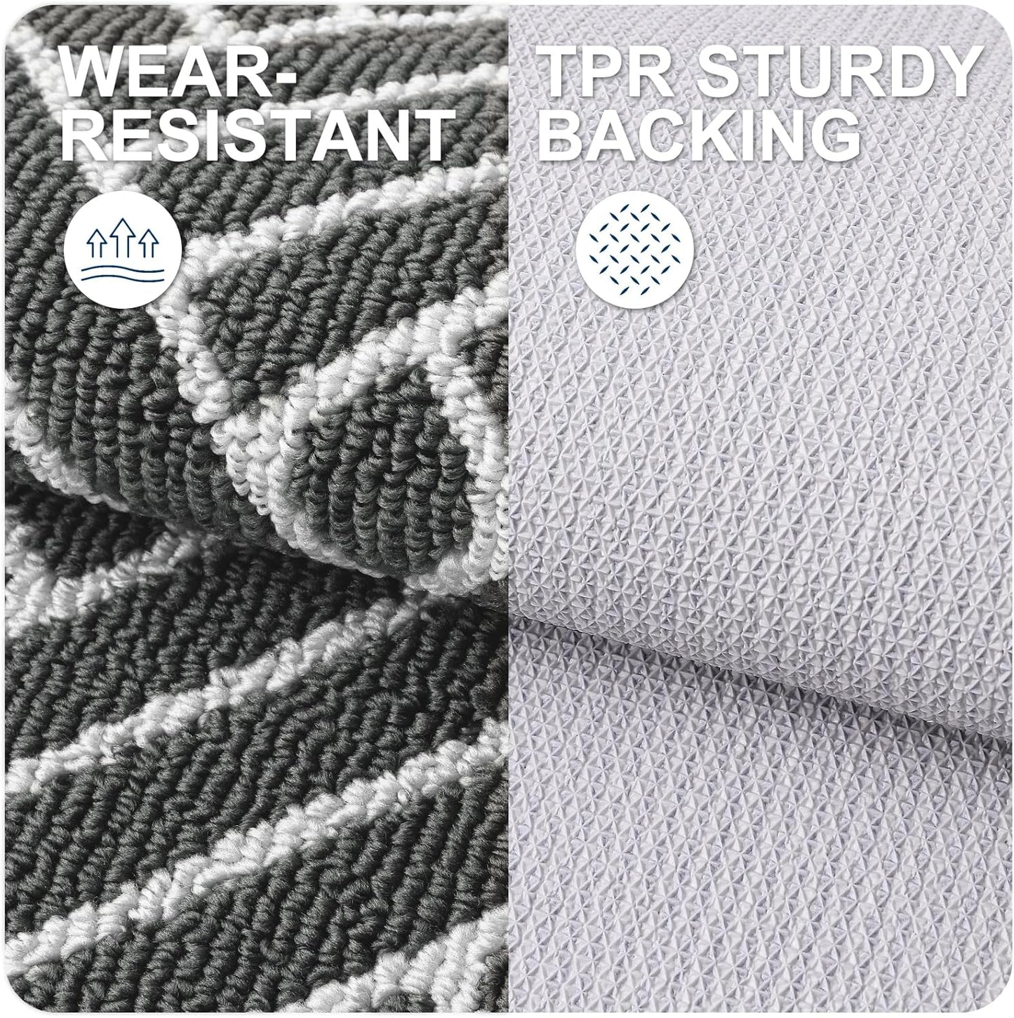 OLANLY Large Indoor Door Mat, 59x35 Inch, Dirt Resistant and Absorbent, Non-Slip Rubber Backing Floor Mats, Easy Clean Low-Profile Doormat for Entryway, Front Door, and Inside Entrance, Charcoal