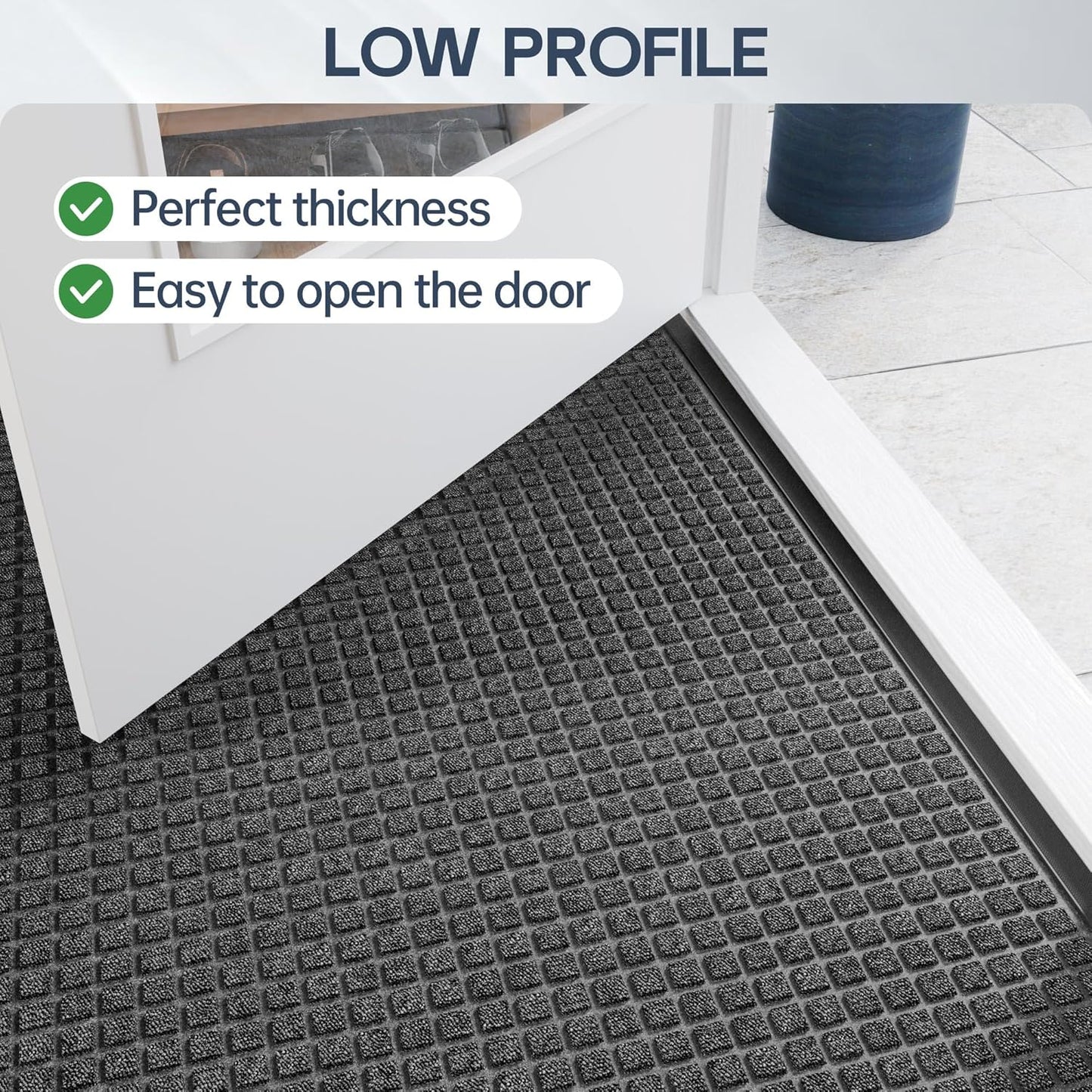 Amyracel Front Door Mat Outside Entrance, 36"x 72" All Season Weather Outside Door Mat, Heavy Duty Rubber Backing Door Mats for Entryway, Low Pile Entry Indoor Doormat for Inside Floor