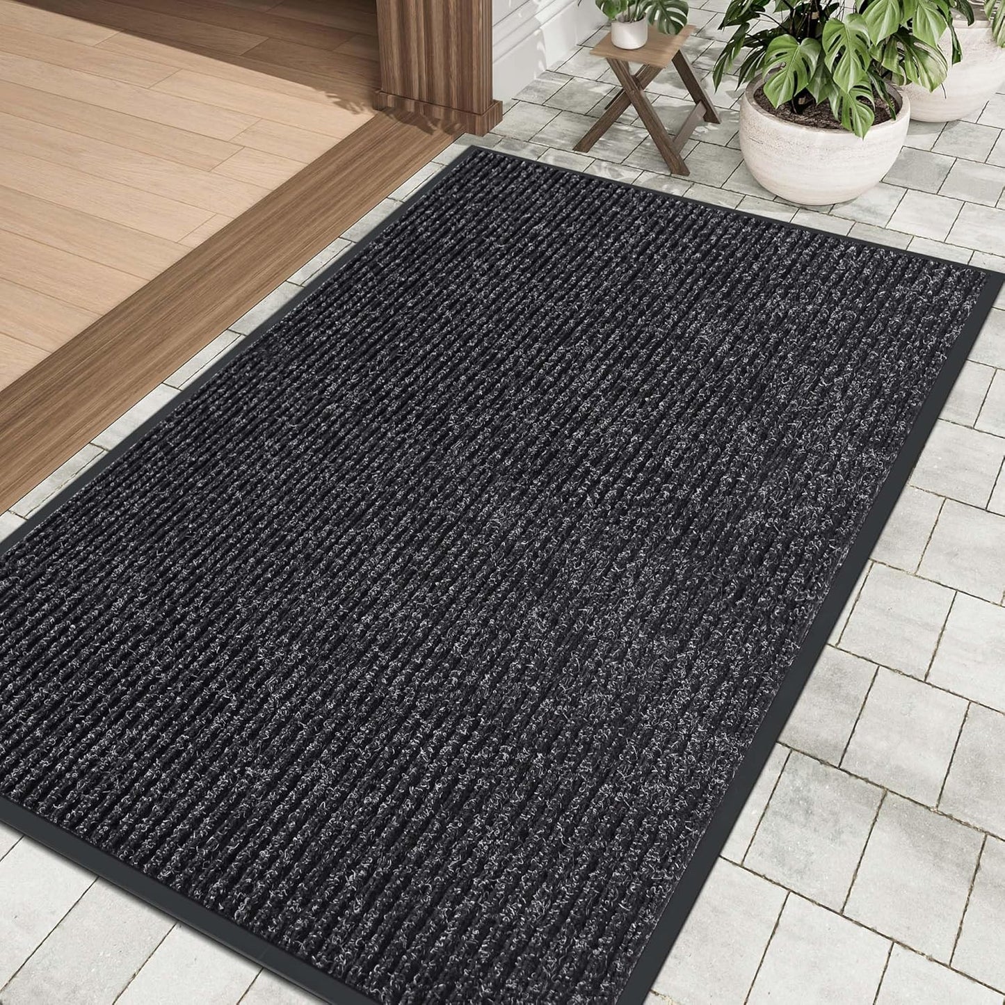 Front Door Mat Indoor Outdoor Entrance, 36" x 72" Dirt Resistant and Absorbent Door Mat, TPR Backing Non-Slip Doormats, Easy to Clean, Low Profile Welcome Floor Mat for Outside Entry