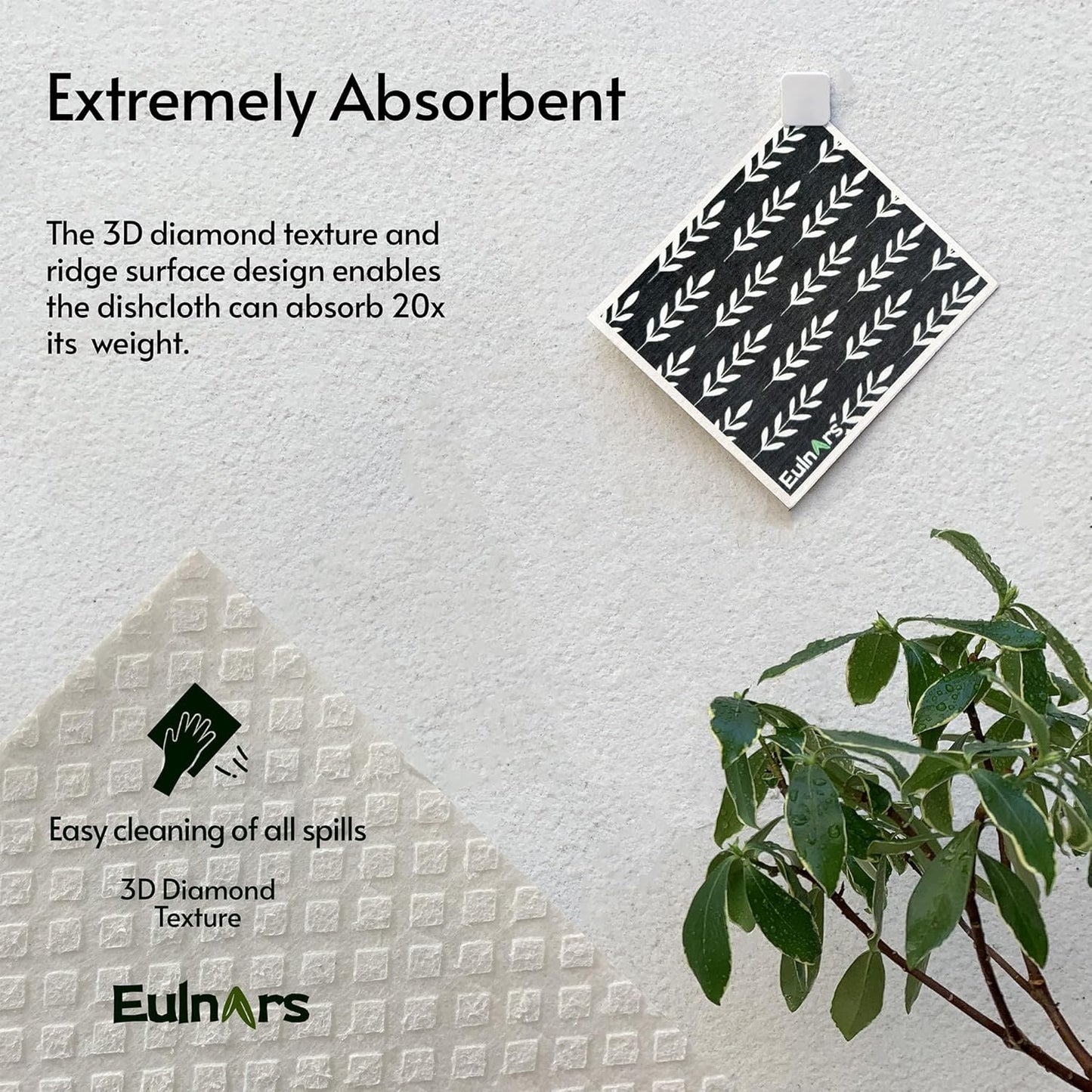 Swedish Dishcloths for Kitchen, 8 Pack Flower Reusable Paper Towels Washable, Non-Scratch Swedish Kitchen Towels, Super Absorbent Cellulose Dish Cloths, Eco Friendly