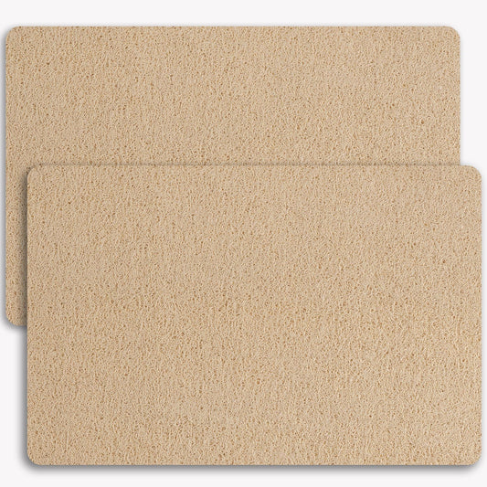 Non-Slip Bathtub Mat, 2 Pack Anti Slip Shower Mat, Fast Drying Bathtub Mats, Foot Scrubber Mat, Anti Slip Mat for Tub, Floor, Bathroom, Kitchen, Home, Hotel (Beige 24"×16"+24"×16")
