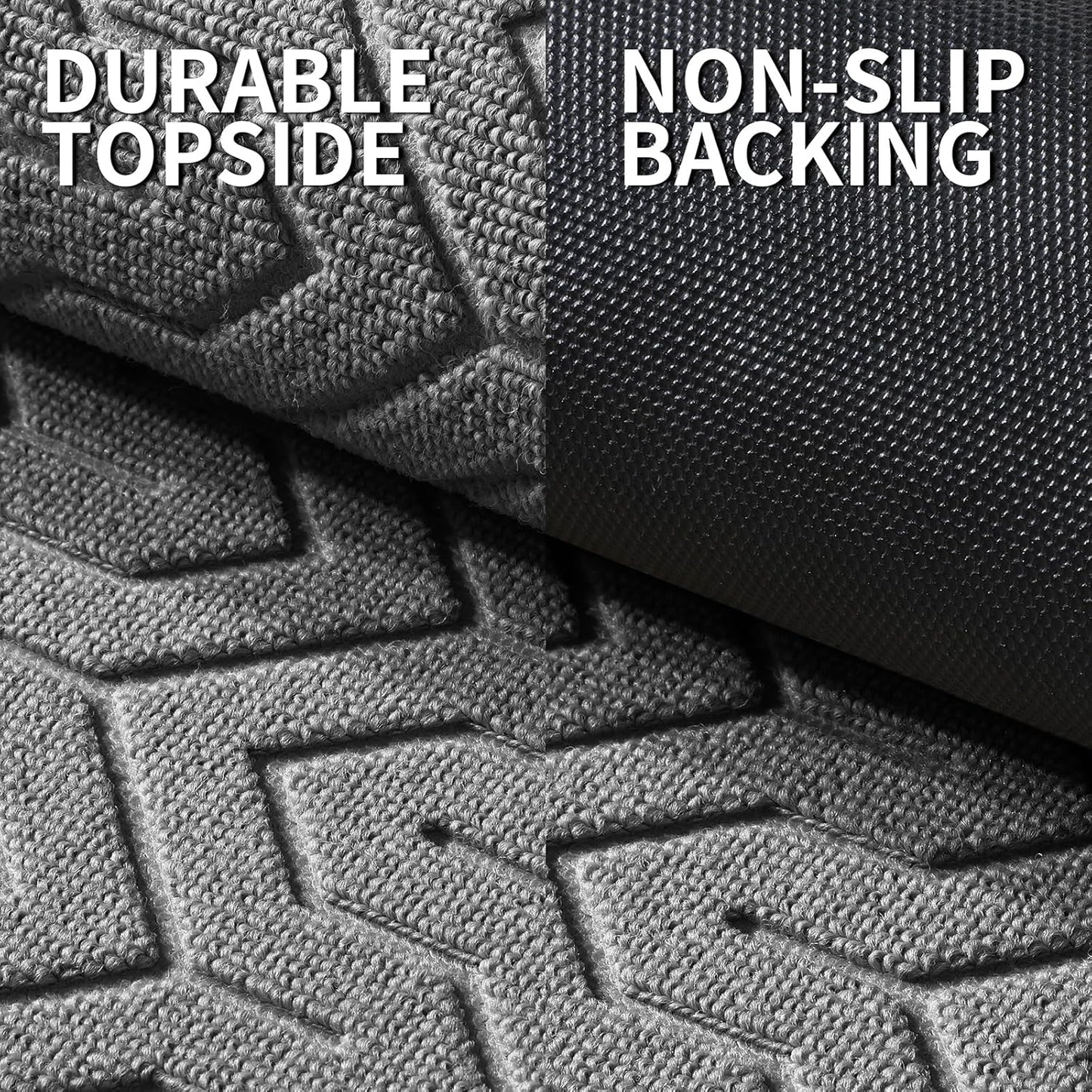 Yimobra Front Door Mat Outside Entrance 29.5x17, Waterproof Heavy Duty Outdoor Mats for Front Door, Non Slip Rubber Entry Mat for Garage Patio, Grey