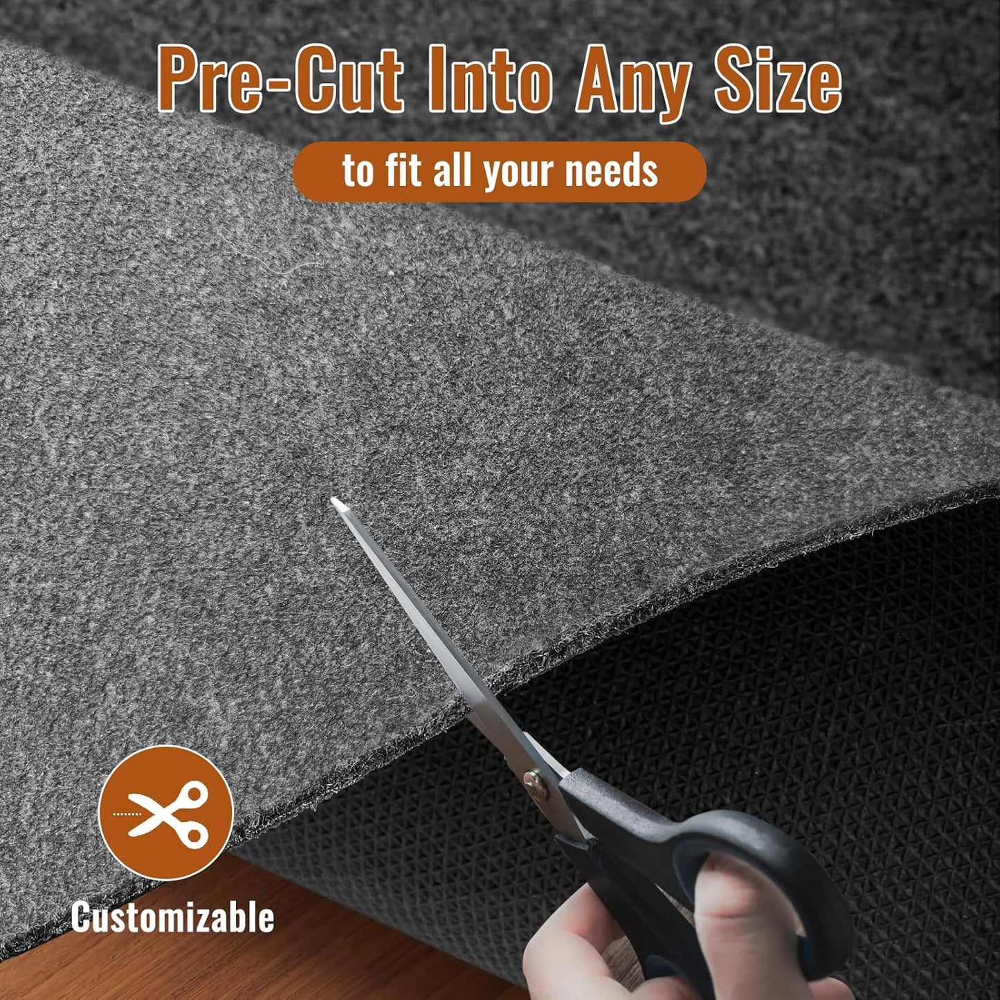 Felt Rug Pad, 2 x 3 Ft Rubber Non-Slip Rug Pad Gripper, Keep Rugs Secure and in Place, Extra Strong Under Carpet Mat Cushion - for All Floors