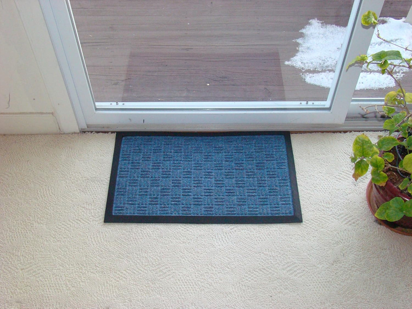 Kempf Water Retainer Entrance Mat, Indoor Outdoor Rubber Rug, Moisture Trapping, Absorbent Mat, 18 by 30-Inch, Blue