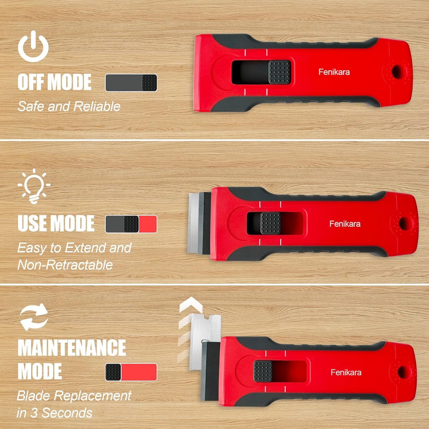 Upgraded Extractable & Magnetic Razor Blade Scraper Tool, 2 Pack Razor Scraper Set with 10 Extra Blades, Scraper tool with Buit-In Blade Storage, Cleaning Scraper Tool, Cooktop, Paint, Glass Scraper