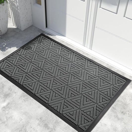 Yimobra Extra Large Door Mat 60x32, All-Weather Waterproof Non-Slip Welcome Matt Outdoor, Heavy Duty Non Slip Doormat for Entryway for Patio and Garage Indoor, Easy Clean, Grey