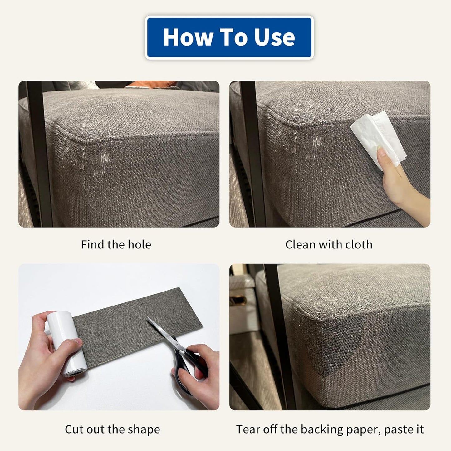 KING MOUNTAIN Linen Repair Patches, Self-Adhesive Fabric Patches, 4 X 63 inch Extra Size, Multi Color, Can be Used for Sofa Repair and Linen Clothes Repair (Light Green)