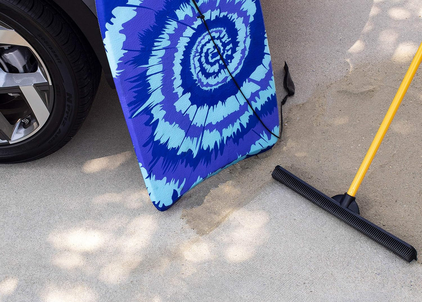 FURemover PRO Pet Hair Rubber Broom with Squeegee, 58” Telescopic Handle for Carpet, Tile and Hardwood