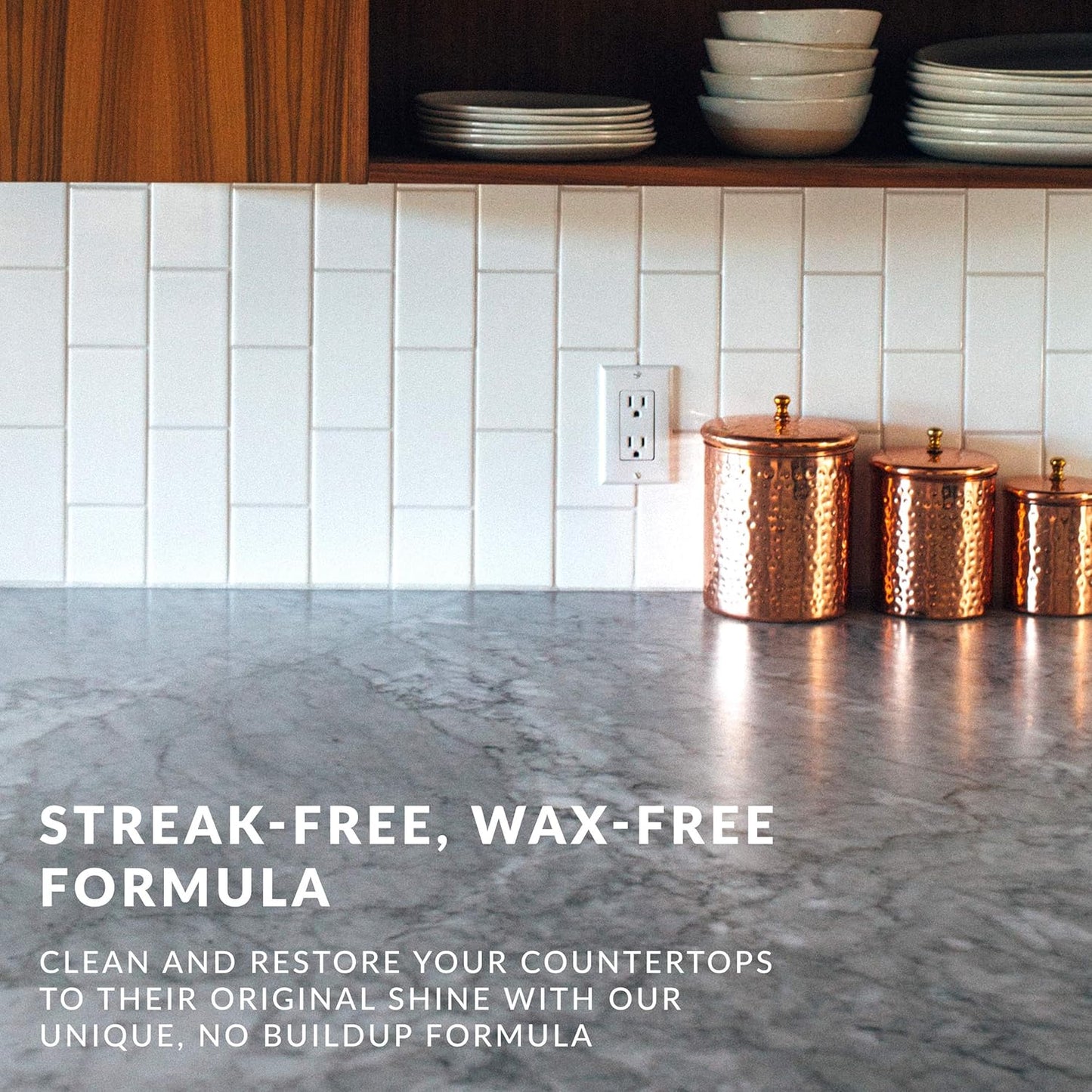 HOPE'S Countertop Restoration Polish, Streak-Free Kitchen Counter Cleaner, No Buildup on Countertops, Quartz, Marble, Corian, Composite, and Granite Polish, 8 Fl Oz, Pack of 4