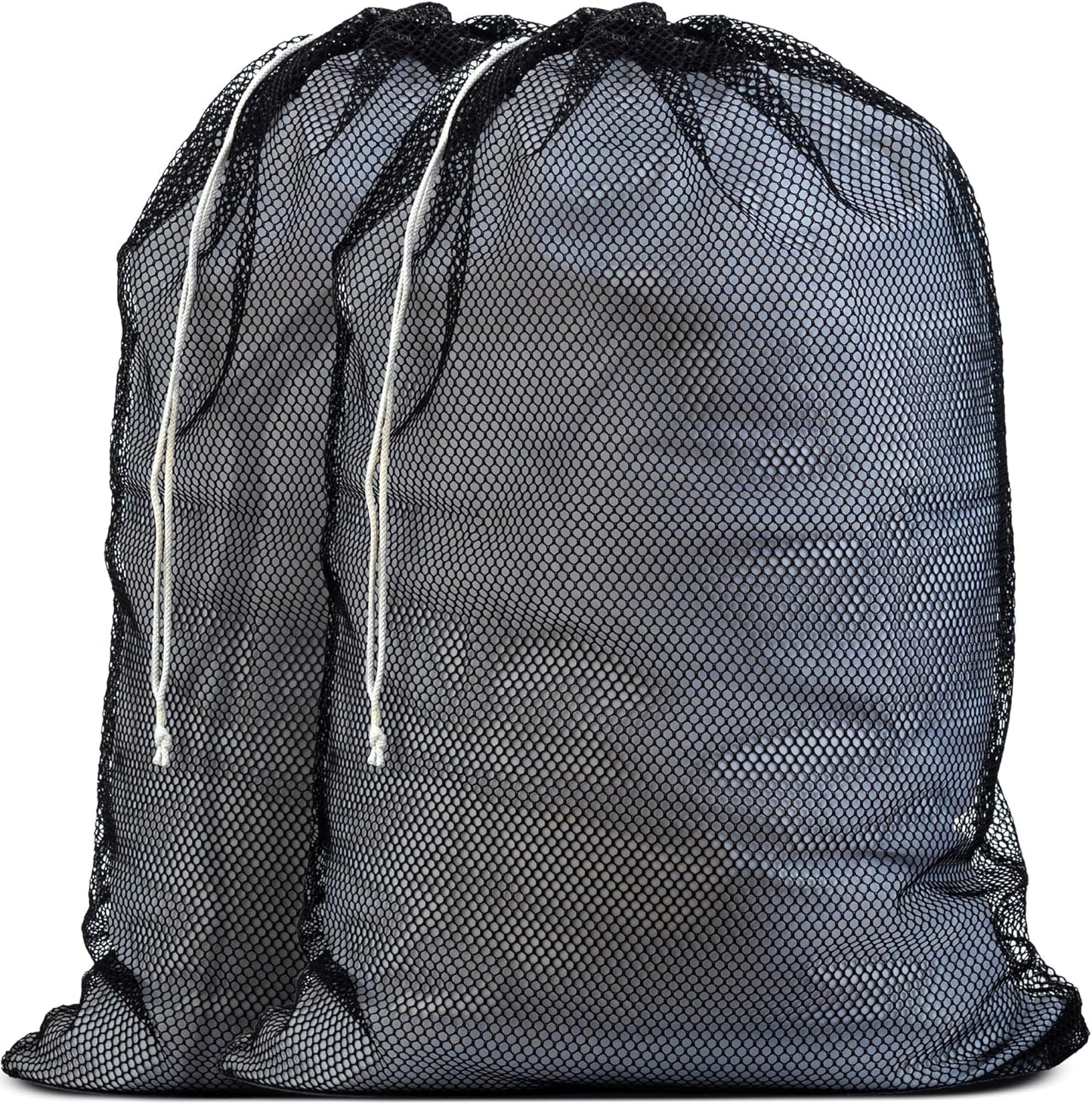 Handy Laundry Mesh XL Laundry Bags - Pack of 2 - Large 24" x 36" - Durable, Machine Washable with Secure Drawstring Closure - Perfect for College Dorms, Laundromats, Apartments (Black)