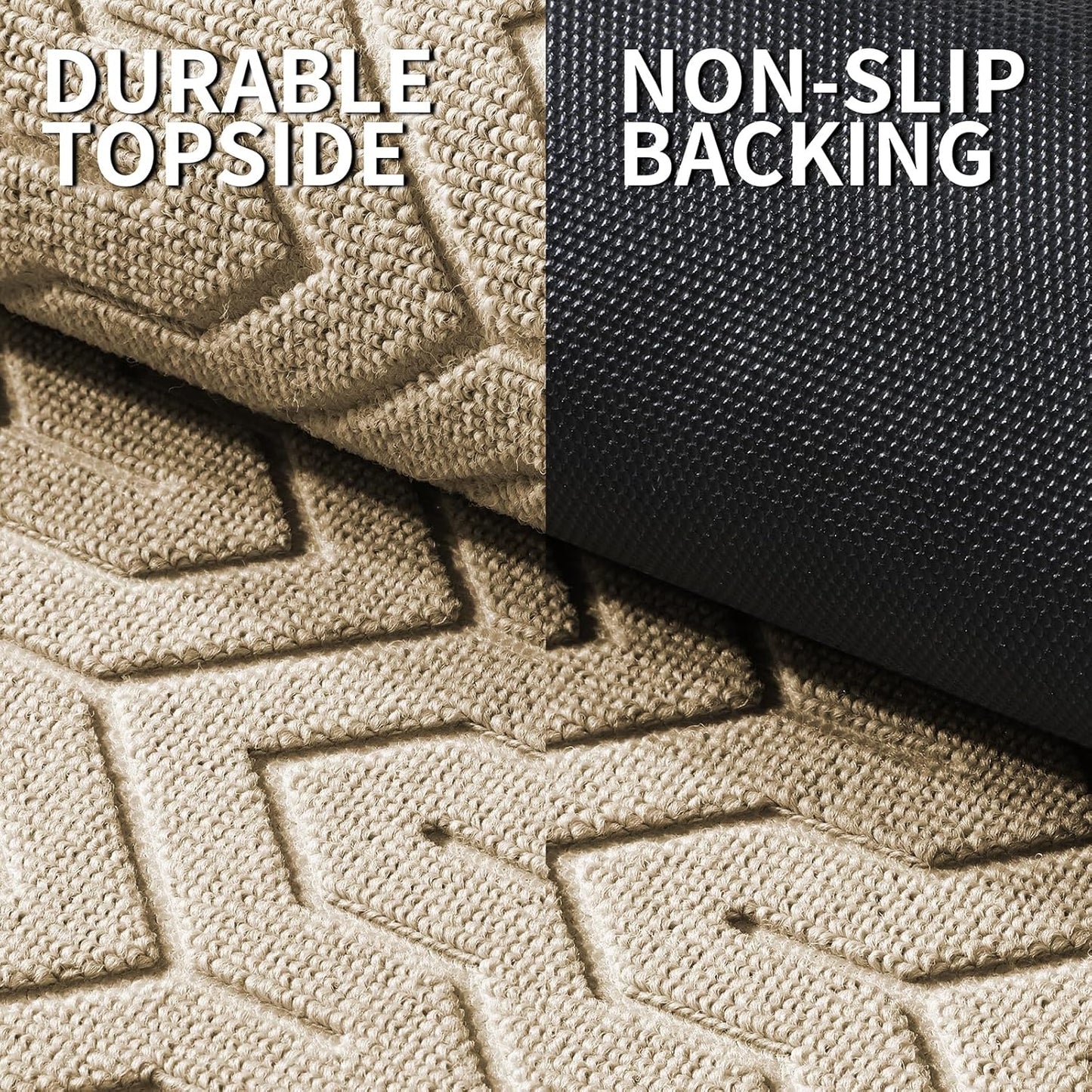 Yimobra Front Door Mat Outside Entrance 29.5x17, Waterproof Heavy Duty Outdoor Mats for Front Door, Non Slip Rubber Entry Mat for Garage Patio, Light Beige