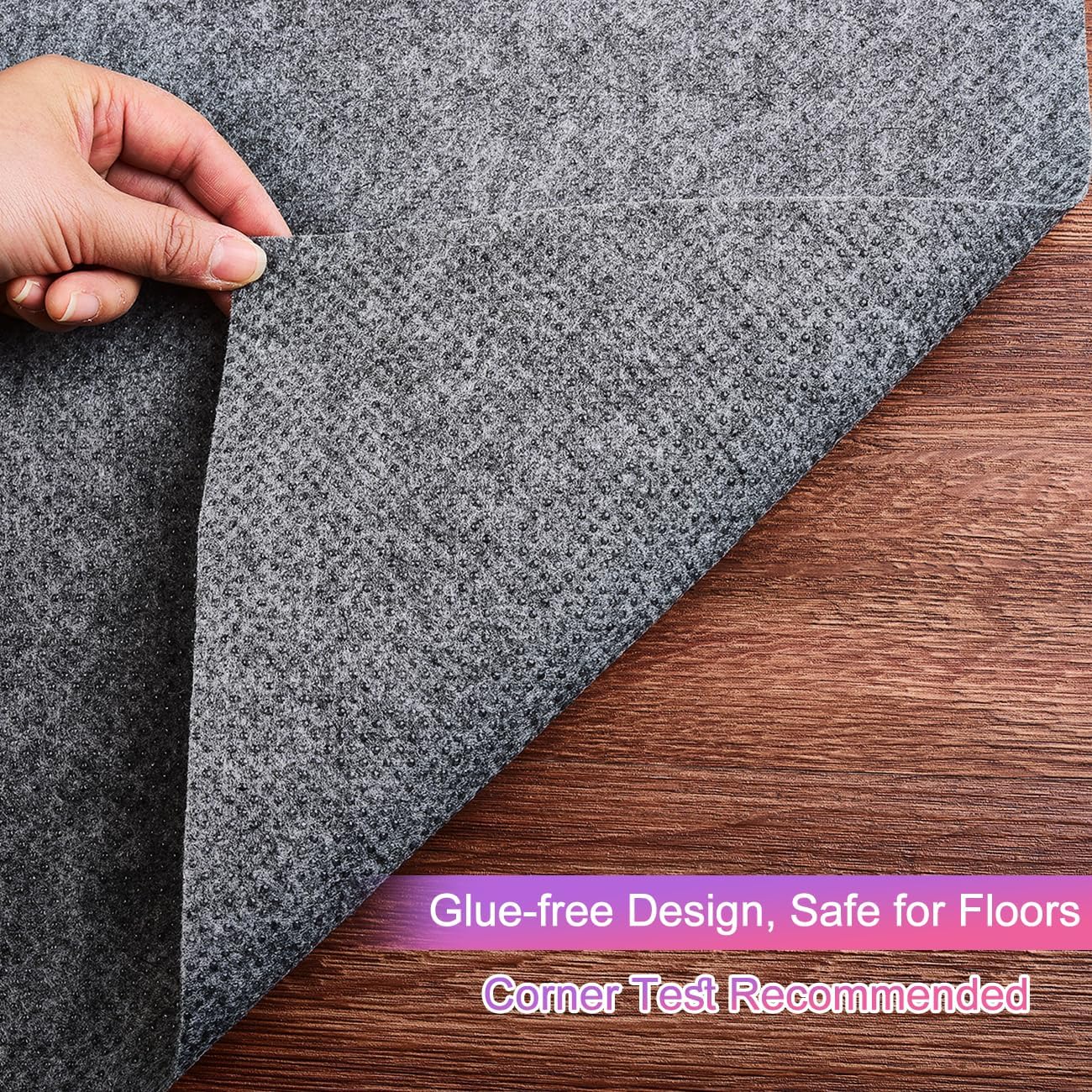 Ultra Strong Anti-Slip Rug Felt Pad 2 x 4 Feet Non Slip Area Gripper, Thin Profile Non Skid Carpet Mat Keep Your Rugs in Place- Gray