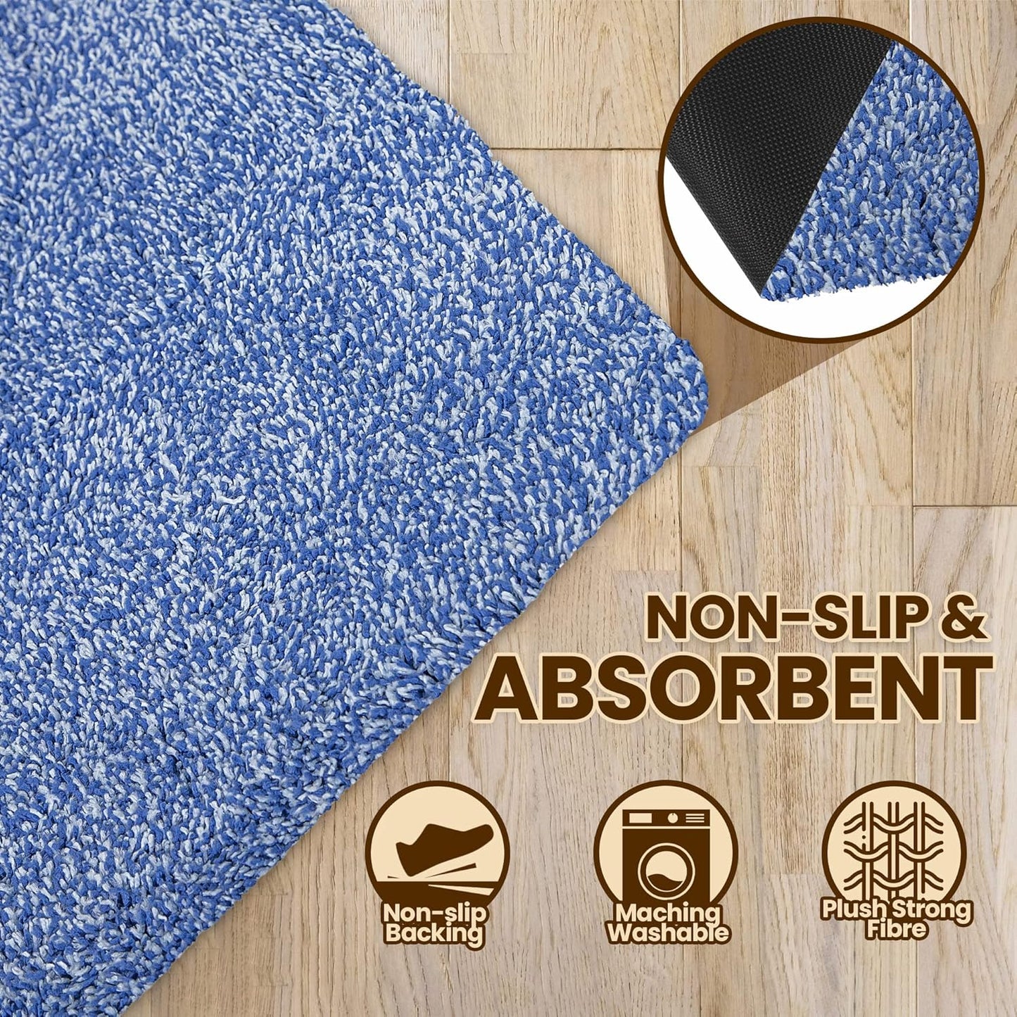 Premium Microfiber Indoor Door Mat – 36"x60" Washable Entry Mat, Non-Slip, Waterproof Backing, Super Absorbent, Low Profile Entryway Doormat for Indoor Entrance