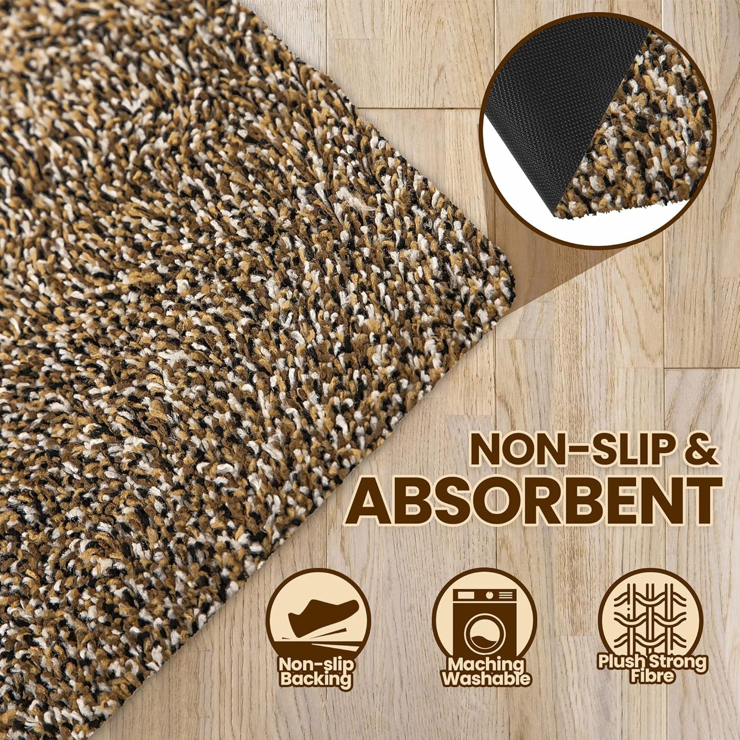 Premium Microfiber Indoor Door Mat – 20"x30" Washable Entry Mat, Non-Slip, Waterproof Backing, Super Absorbent, Low Profile Entryway Doormat for Indoor Entrance