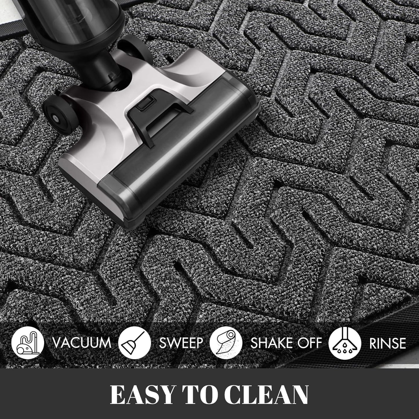 Yimobra Extra Large Door Mat Outside Entrance 60x32, Waterproof Heavy Duty Outdoor Mats for Front Door, Non Slip Rubber Entry Mat for Garage Patio, Easy Clean, Mix Grey