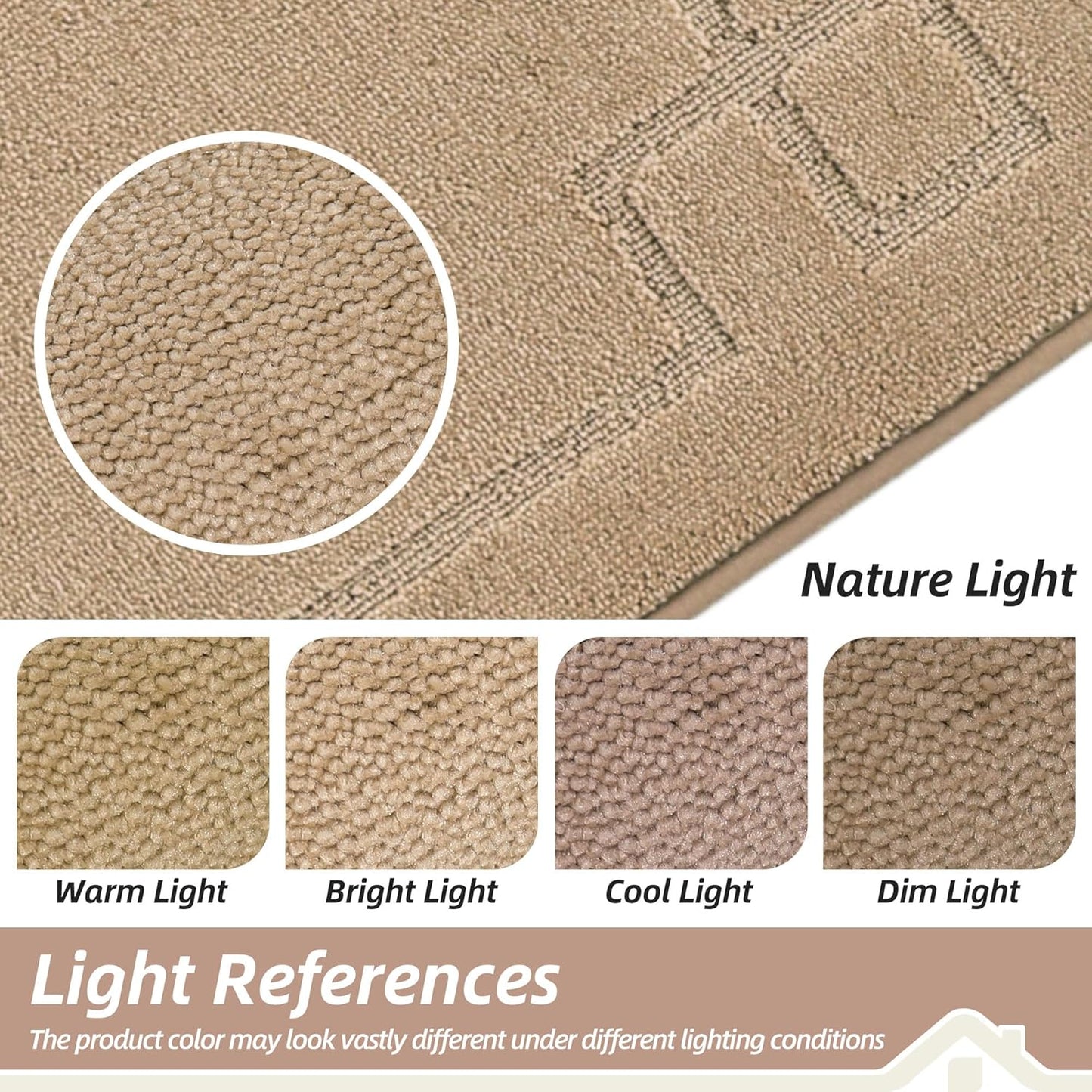 BEQHAUSE Door Mat 24" x 36", Non-Slip Door Mats Indoor Entryway Rugs Washable Low-Profile Absorbent and Stain Resist Floor Mats, Dog Door Mat for Front Back Door, Muddy Wet Shoes & Paws, Beige