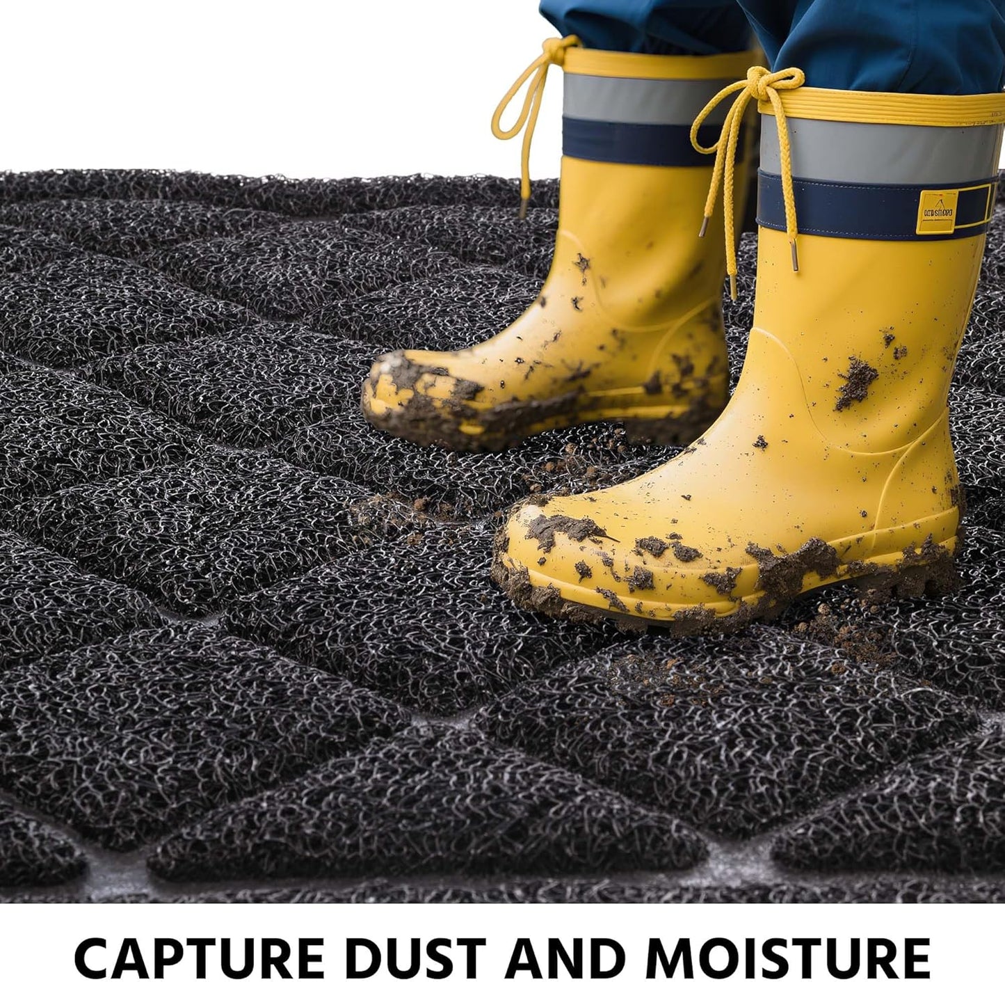 Front Door Mat Indoor Outdoor Entrance, 36" x 48" Heavy Duty All-Season All-Weather Waterproof Doormat Trap Dirt and Moisture Easy Clean Low Profile Patio Porch Entryway Mat