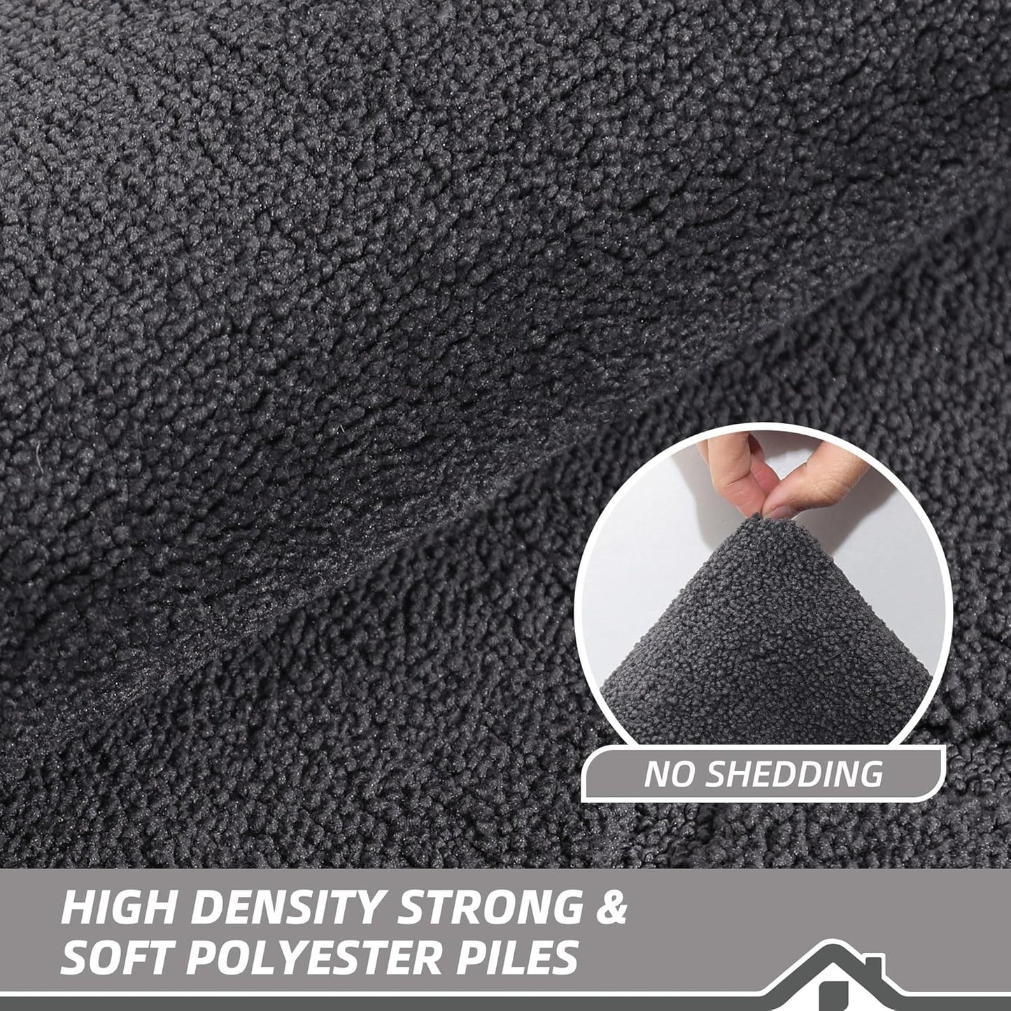 BEQHAUSE Door Mat 32" x 48", Non-Slip Door Mats Indoor Entryway Rugs Washable Low-Profile Absorbent and Stain Resist Floor Mats, Dog Door Mat for Front Back Door, Muddy Wet Shoes & Paws, Dark Grey