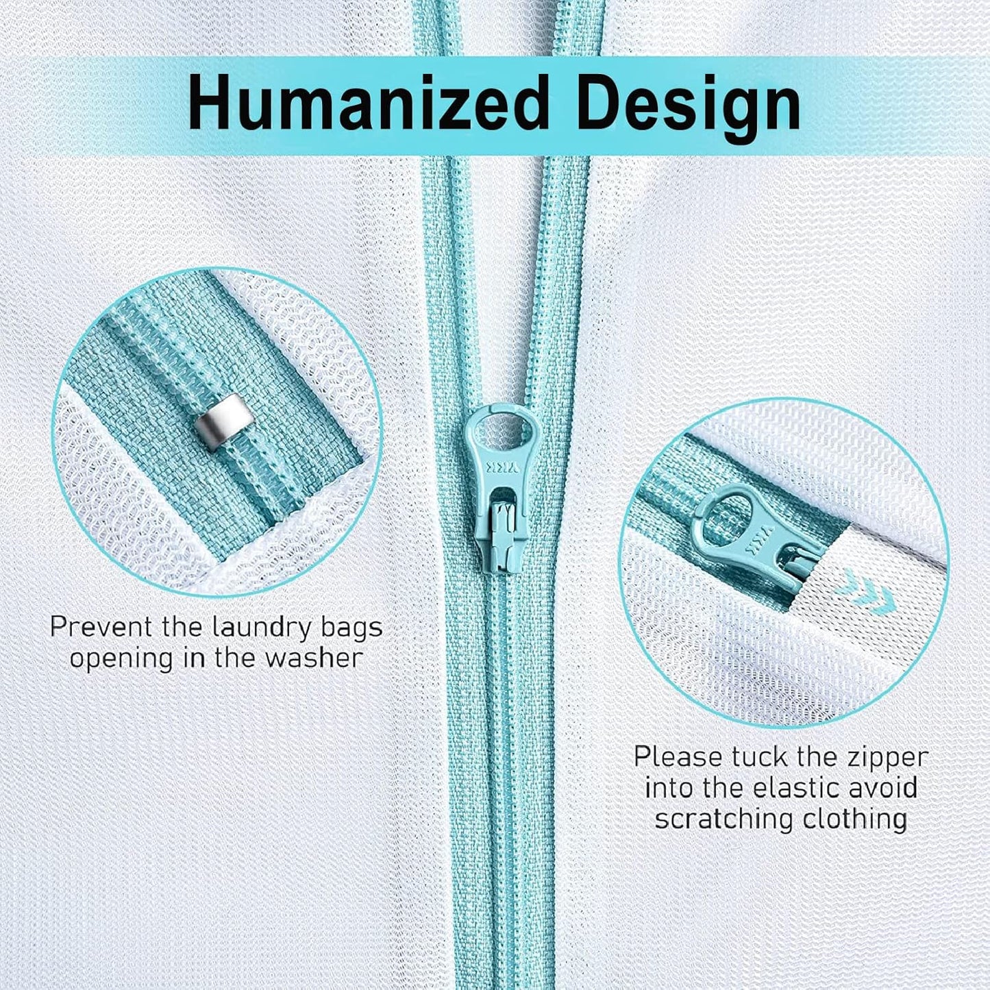 OTraki Mesh Washing Bags for Laundry 2 Pack 16 x 20 Inch Medium Mesh Bag Laundry Washer Delicates Lingerie Wash Machine Net Zipper Bag Heavy Duty Home Dorm Hotel Travel Storage Organizer, White