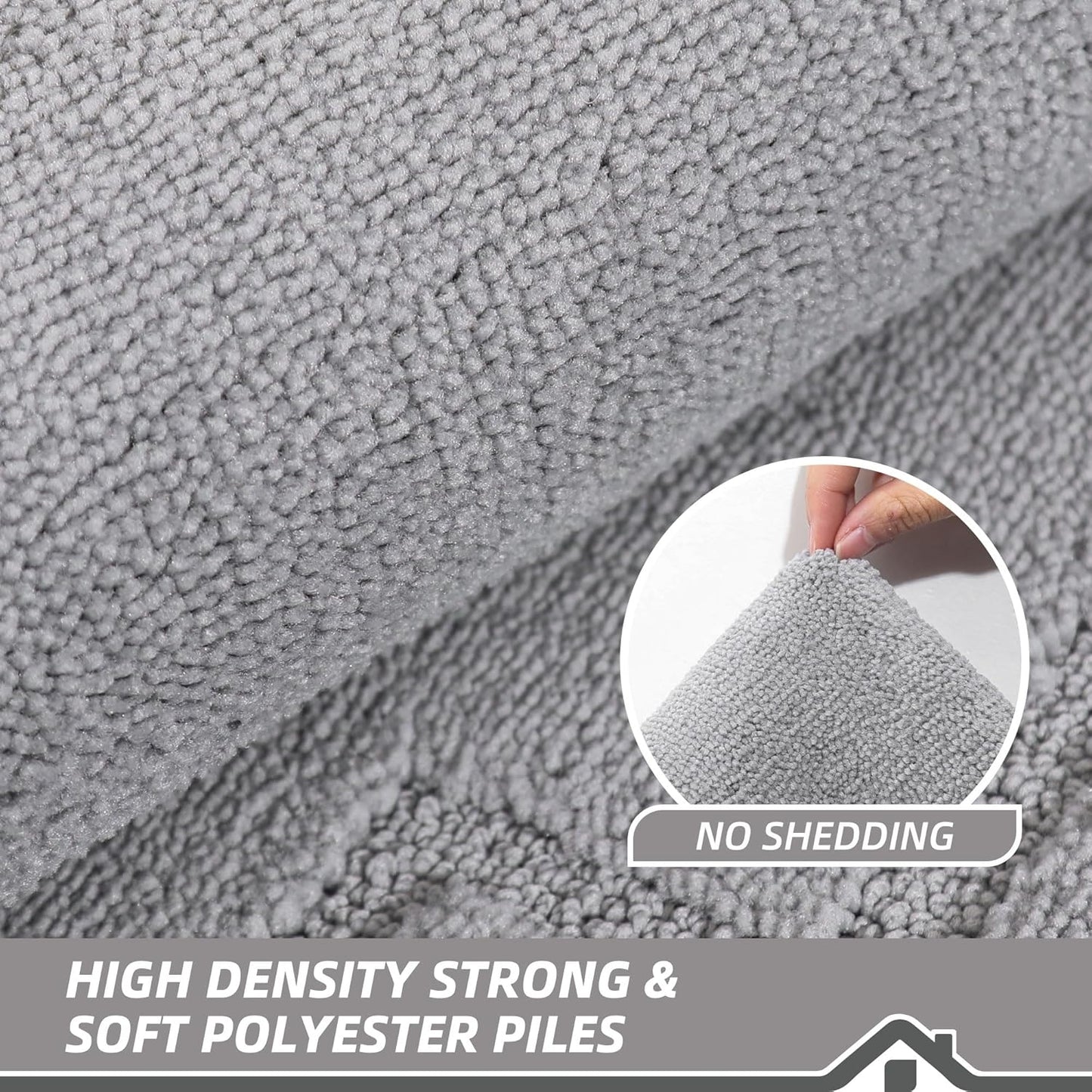 BEQHAUSE Door Mat 24" x 60", Non-Slip Door Mats Indoor Entryway Rugs Washable Low-Profile Absorbent and Stain Resist Floor Mats, Dog Door Mat for Front Back Door, Muddy Wet Shoes & Paws, Light Grey