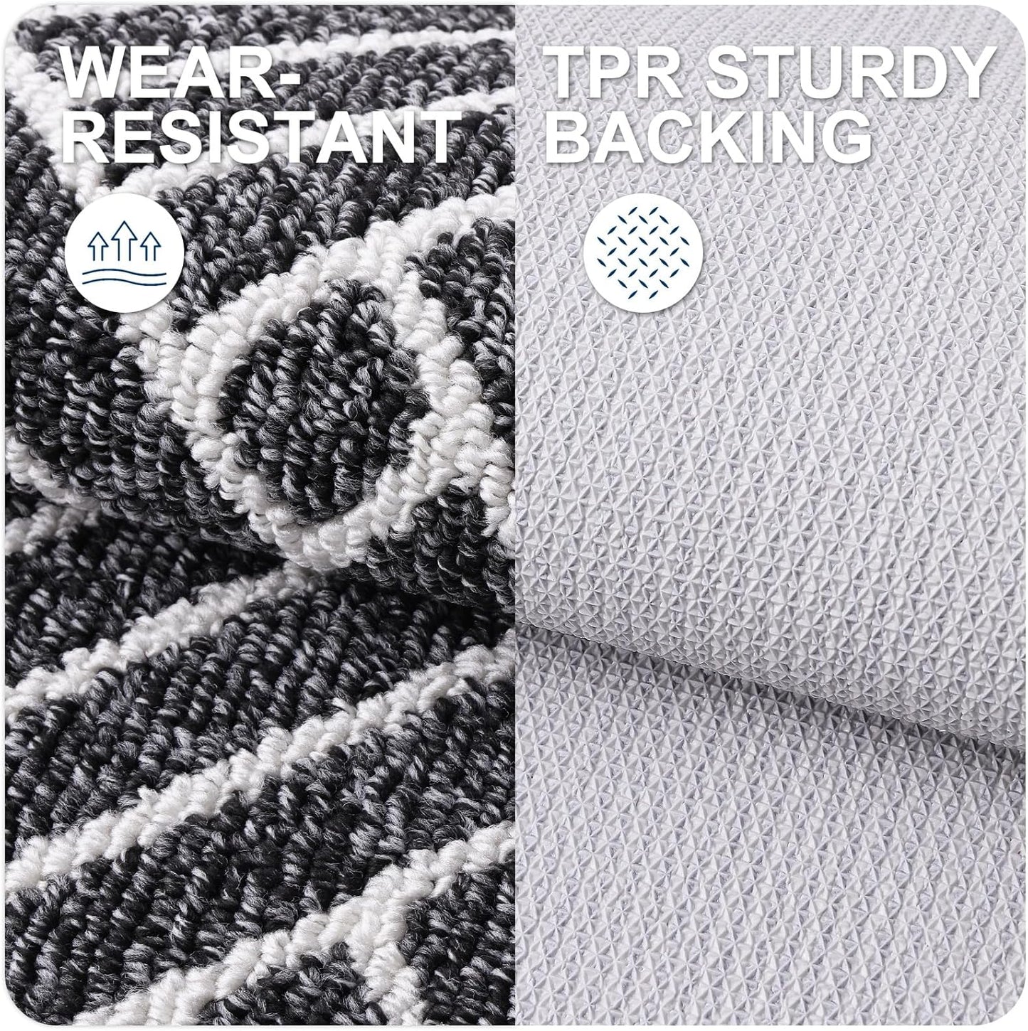 OLANLY Large Indoor Door Mat, 59x35 Inch, Dirt Resistant and Absorbent, Non-Slip Rubber Backing Floor Mats, Easy Clean Low-Profile Doormat for Entryway, Front Door, and Inside Entrance, Black