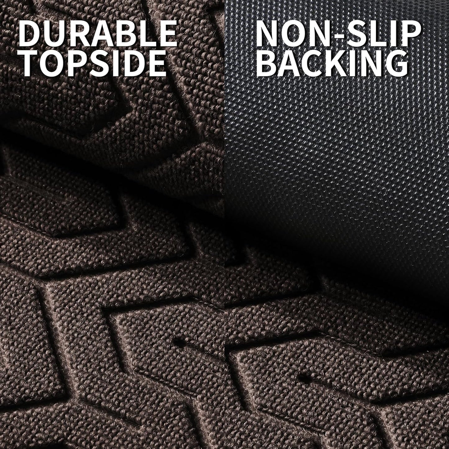 Yimobra Front Door Mat Outside Entrance 29.5x17, Waterproof Heavy Duty Outdoor Mats for Front Door, Non Slip Rubber Entry Mat for Garage Patio, Brown