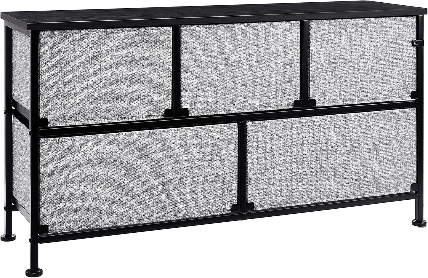 Amazon Basics Extra Wide Fabric 5-Drawer Storage Organizer Unit for Closet, Black